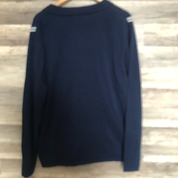 Navy Cotton Button-Up Striped Cardigan XL - Picture 5 of 8